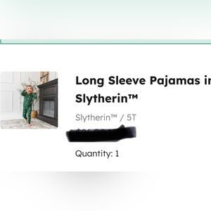 Kyte baby slytherin Harry Potter size 5 pajamas